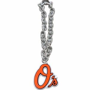 Baltimore Orioles MLB Silver Fan Chain 3D Foam Necklace O’s
